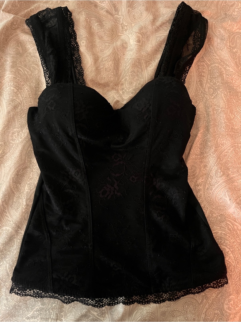 Black Lace Bustier Camisole